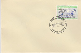Guernsey - Alderney 1971 Postal Strike Cover To Falkland Islands Bearing 1967 Heron 1s6d Overprinted 'POSTAL STRIKE VIA - Unclassified