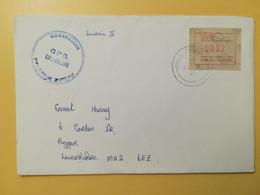 1992 BUSTA IRLANDA EIRE IRLAND BOLLO DISTRIBUTORI ATM ROSSA RED OBLITERE' BAILE ATHA CLIATH TIMBRO CONTROLLER - Cartas & Documentos