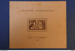 B5 NOUVELLE CALEDONIE FEUILLET 1937 ARTS ET TECHNIQUES - Blocks & Sheetlets