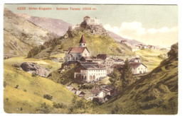 Schloss Tarasp Und Panorama (Unter-Engadin) Farblitho 1908 - Tarasp