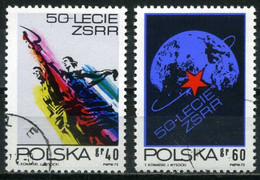 Poland 1972 Mi 2212-2213 50th Anniv. Of Soviet Union | Man And Woman; Globe With Red Star (Complete Set, Used) - Altri & Non Classificati