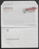 Sweden Aerogram 1978 Par Avion Hydrocopter Boat Fan Postal Stationery Postal Paid  Instrument Posthorn Postmark - Otros & Sin Clasificación