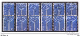 SVIZZERA:  1957  EUROPA  -  40 C. BLU  US. -  RIPETUTO  12  VOLTE  -  YV/TELL. 596 - 1957