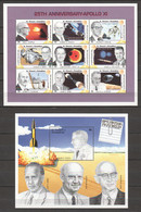 St Vincent Grenadines 1994 Kleinbogen Mi 2961-2969 + Block 323 MNH 25TH ANNIVERSARY APOLLO XI - América Del Norte