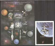St Vincent Grenadines 1999 Kleinbogen Mi 4629-4637 + Block 486 MNH HISTORY OF SPACE EXPLORATION - America Del Nord