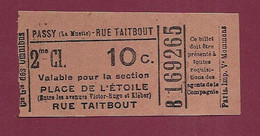 241020A - TICKET Cie Gale Des OMNIBUS - PASSY RUE TAITBOUT 2me Cl 10c 169265 - Europe