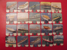 Lot De 20 Plaquettes Bateaux. Huilor Samo Chat Ambré Cremolive. Collection Complète. Lot 13 - Plaques En Tôle (après 1960)