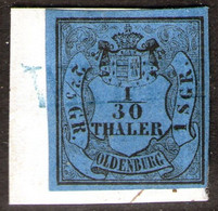 Einzeiler WARFLETH Auf 1/10 Thaler Blau - Oldenburg Nr. 2 I - Tiefst Geprüft BPP - Oldenburg