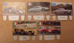 4 Plaquettes Automobiles Crio. Ferrari Volvo Alpine . Vers 1960.  Lot 11 - Plaques En Tôle (après 1960)
