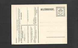 Sweden  Military Stationery Card  Fieldpost  Crown Posthorn - Militärmarken