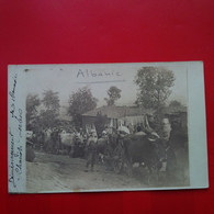 CARTE PHOTO ALBANIE 1917 DEMENAGEMENT ATTELAGE SERBE - Albania