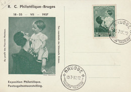 Carte Maximum - R.C. Philatélique-Bruges - Au Profit Des Pauvres Honteux - 1934-1951