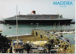 Portugal -Madeira -Funchal - Paquete "Queen Mary" No Porto Do Funchal. (2 Scanners).Fotografia De Américo Rocha - Steamers