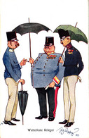 Soldaten Mit Regenschirmen, "Wetterfeste Krieger", Sign. Schönpflug - Schönpflug, Fritz