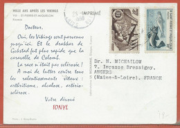 SAINT PIERRE & MIQUELON CARTE PHARMACEUTIQUE DE 1958 POUR ANGERS FRANCE - Cartas & Documentos