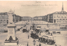 011353 "TORINO - PIAZZA VITTORIO E. I DALLA GRAN MADRE" ANIMATA, TRAMVAY A CAVALLO. EDIZIONE ANNI '70. CART NON SPED - Piazze