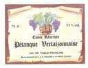 Etiquette De Vin De Table  -  Cuvée Réservée Pétanque Vertaizonnaise -  Prulière à Chignat (63) - Sonstige & Ohne Zuordnung