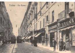 011354 "TORINO - VIA ROMA" ANIMATA, TRAMVAY. EDIZIONE ANNI '70. CART NON SPED - Orte & Plätze