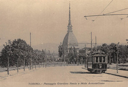 011355 "TORINO - PASSAGGIO GIARDINO REALE E MOLE ANTONELLIANA" ANIMATA, TRAMVAY N.18. PROVA DI STAMPA '70. CART NON SPED - Mole Antonelliana