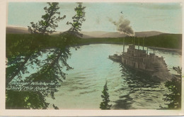 Real Photo Hand Colored Steamer  River Ferry Boat Thirty Mile River . Paddle Boat . Bateau à Aube - Yukon