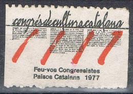 Sello, Viñeta, Label Congres Cultura Catalana 1977 * - Variedades & Curiosidades