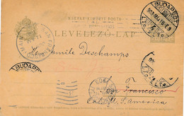 1 CARTE  Hongrie - Entier   Entier Postal De HONGRIE   MAGYAR BUDAPEST Pour  SAN FRANCISCO Manque Les Timbres - Nuovi