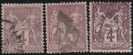 France    .  Y&T      .    88  3x       .      O    .     Oblitéré   .   /   .   Cancelled - 1876-1898 Sage (Type II)