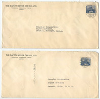 Japan 1936 2 Covers Temmacho, Akasakaku, Tokyo - The Safety Motor Car Co. - Lettres & Documents