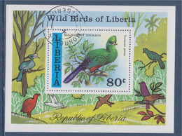 Bloc 1 Timbre Dentelé Oblitéré Libéria Oiseau, Gold Coast Touraco, Monrovia - Cuckoos & Turacos