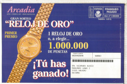 ESPAÑA SPAIN FRANQUEO PAGADO ARCADIA RELOJ DE ORO GOLD WATCH - Horlogerie