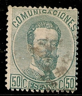España Edifil 126 (º)  50 Céntimos Varde  Corona,Cifras Y Amadeo I  1872  NL756 - Gebruikt