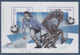 Bloc 2 Timbres Dentelés Neufs Argentine Nouveau Millénaire 2000, Luis Scafati - Blokken & Velletjes