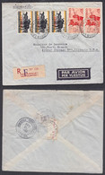 Cb0151 CONGO (Leo) 1962,  Multi-stamp Registered Cover To USA - 1960-1964 République Du Congo