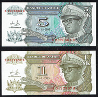 1 Et 5 NK - Nouveaux MAKUTA - 24-6-1993 - Neuf - Mint - Unc. - Zaire