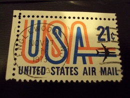 USA -1971- AIR MAIL - Oblitéré  -MI 1036  "21 C" Bdf   Net 0.60  Euro-    Photo    1 - Other & Unclassified