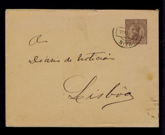 Portugal Cover Postal Stationery D.MANUEL II King (NIZA - LISBOA) Ccd 11-NOV.1910  Gc5183 - Lettres & Documents