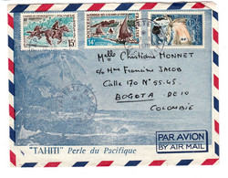 Polynésie Française > 1970-1979 > Lettre N°27+ N° 39+ N°49  DEPART PAPEETE 1970  DESTINATION BOGOTA -COLOMBIE - Briefe U. Dokumente