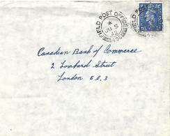 UK 1942 FPO 496 Canada Reinforcement Units Cove No. 3 Repatriation Depot Forces Military Cover - Storia Postale