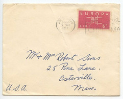 Ireland 1963 Cover Dundalk To Osterville MA, Scott 188 Europa - Briefe U. Dokumente