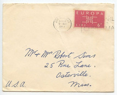 Ireland 1963 Cover Dundalk To Osterville MA, Scott 188 Europa - Covers & Documents