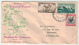 New Zealand // 1956 //  Lettre Pour La Suisse - Brieven En Documenten