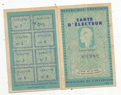 Carte D'électeur ,Vienne ,  ITEUIL , 1964 , école Publique De Filles , 2 Scans - Zonder Classificatie