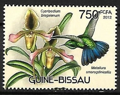 Guinea Bissau - MNH ** 2012 : Hummingbirds And Orchids : Tyrian Metaltail   - Metallura Tyrianthina - Colibrì