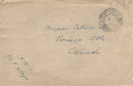 UK 1944 FPO 825 CAAF No. 11 Repatriation Depot Basingstoke Forces Military Unfranked Cover To Nordegg Alberta - Postal History