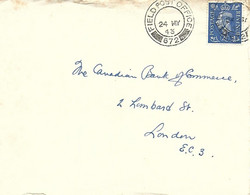 UK 1943 FPO 672 RCAF Station Dishforth Forces Military Cover - Historia Postale