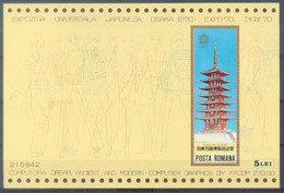 RO 1970 N° BF 80 ** Exposition Universelle, Osak , ROMANIA - 1970 – Osaka (Japon)