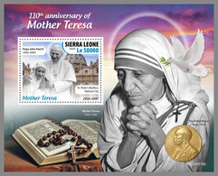 SIERRA LEONE 2020 MNH Mother Teresa Mutter Teresa Mere Teresa Pope John-Paul II. S/S - OFFICIAL ISSUE - DHQ2042 - Madre Teresa