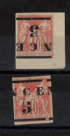 Nouvelle -Calédonie - ( 1883) Surcharge Renversée +1 Délpacée 2 X N°7/7c - Autres & Non Classés