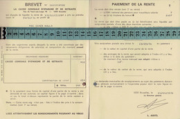 Brevet De Rente De La Caisse Generale D'Epargne Et De Retraite (CGER) Belgique 9/4/1976 - 1950 - ...