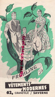 67-SAVERNE- DEPLIANT VETEMENTS MODERNES-FRUHLING 1956- 62 GRANDE RUE-GABARDINE- - Advertising